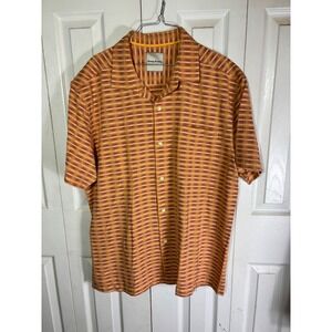 Tommy Bahama‎ Men's XL Silk Cotton Plaid Camp Shirt Orange Casual Button